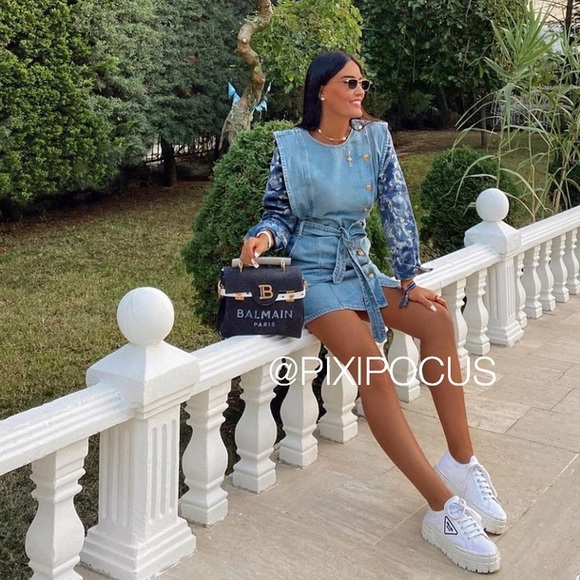 NWT ZARA Combination Denim Belted Mini Dress - Picture 2 of 11